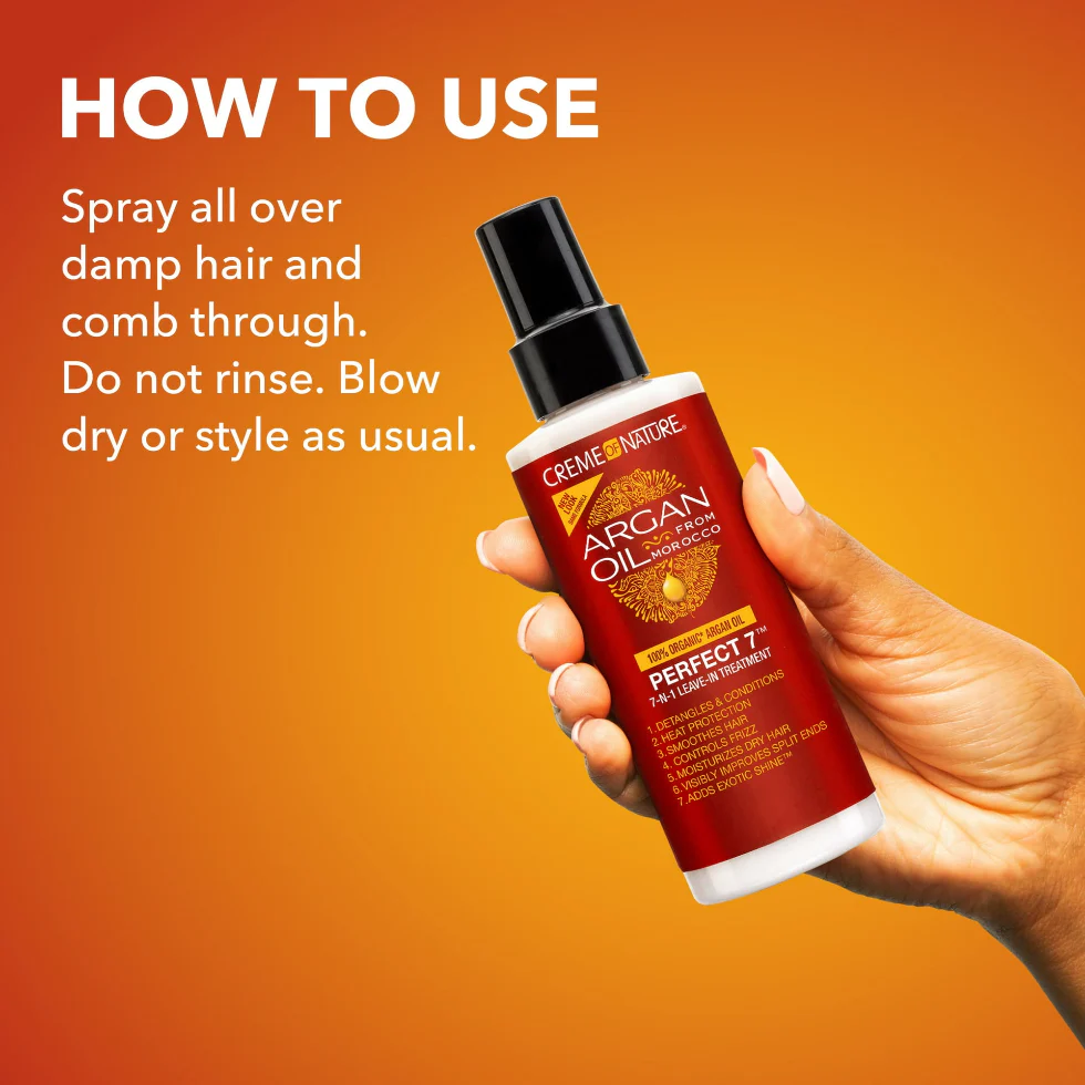 Creme Of Nature Argan Oil 7-in-1 Leave-In 150ml | Heat Protect & Frizz Control - Image 6