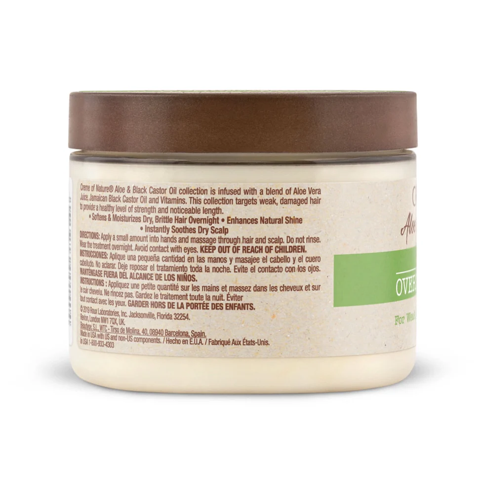 Creme Of Nature Aloe & Black Castor Oil Overnight Treatment 135g | Hair Repair - Image 2