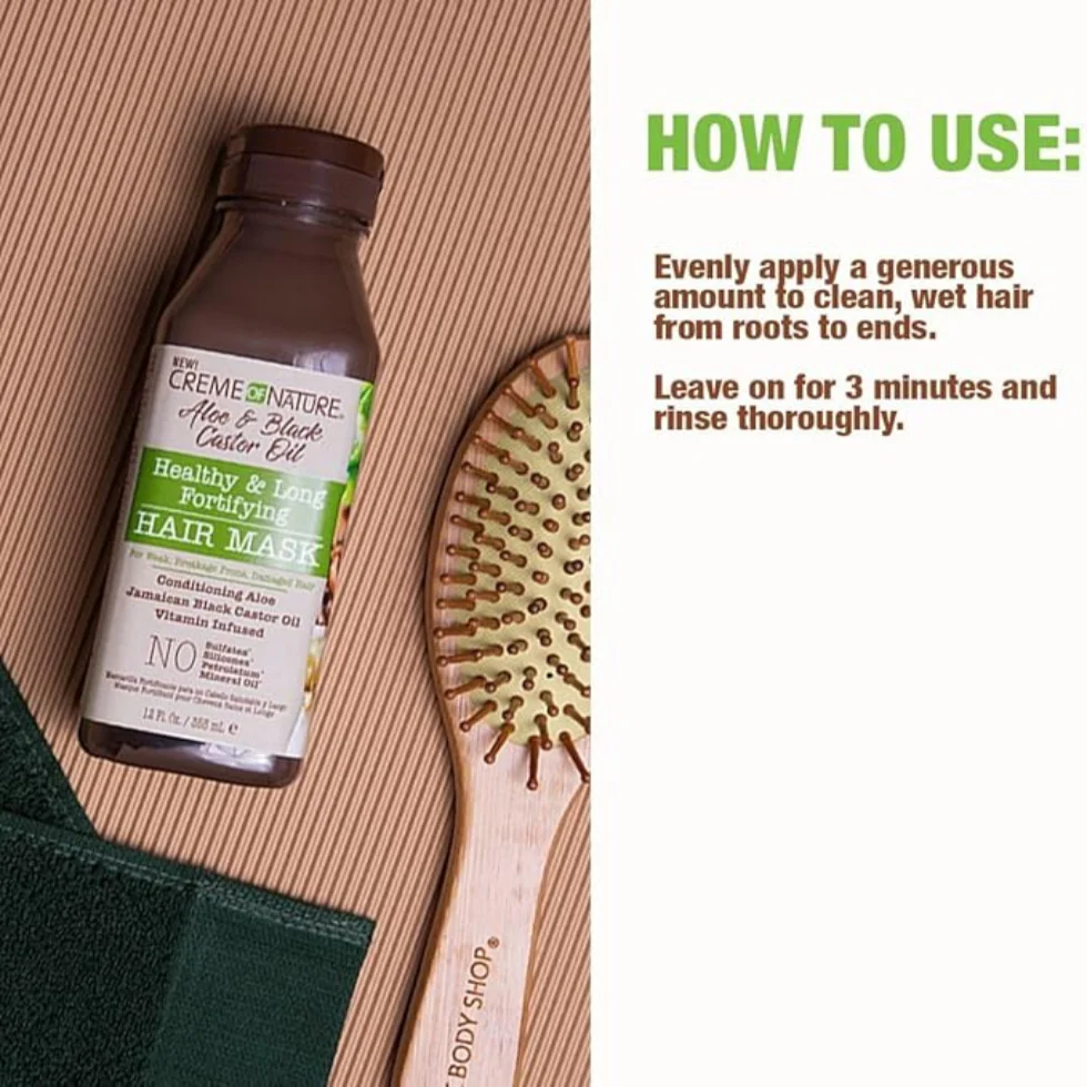 Creme Of Nature Fortifying Hair Mask 12oz | Aloe Castor Oil Repair & Strength - Image 2