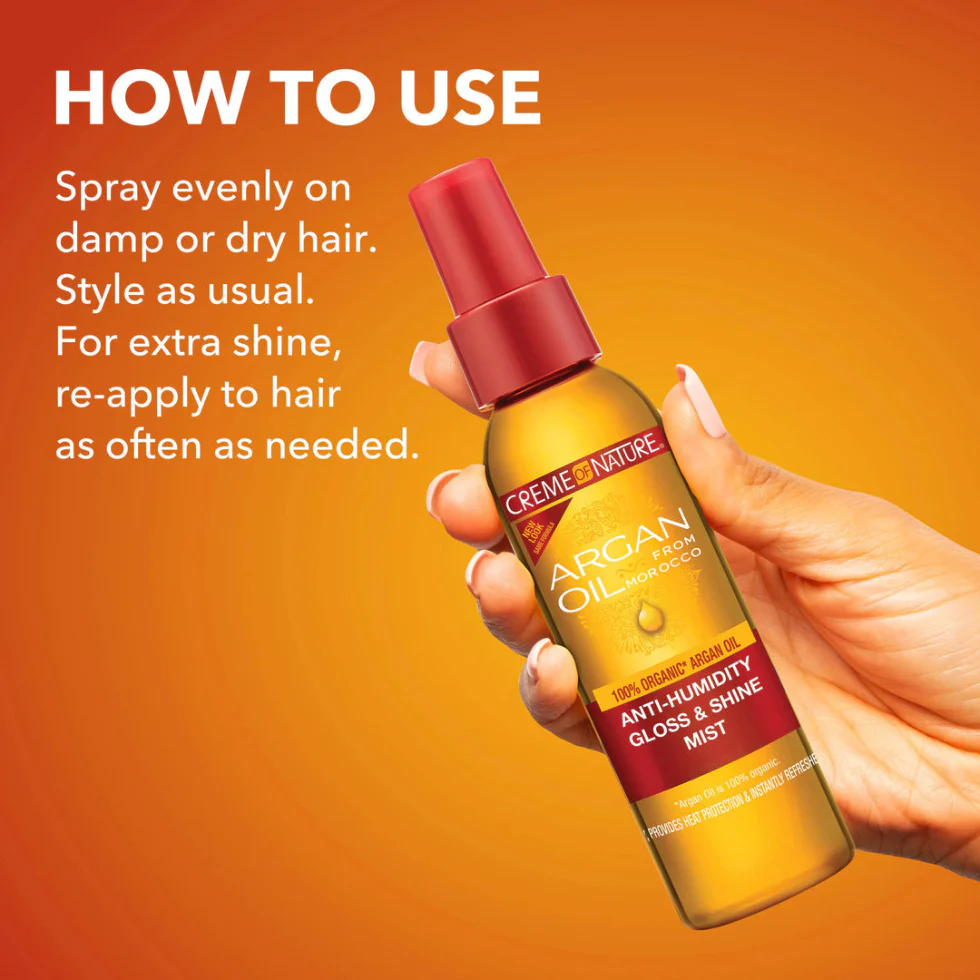 Creme Of Nature Argan Oil Gloss & Shine Mist 118ml | Anti-Humidity Frizz Control - Image 5