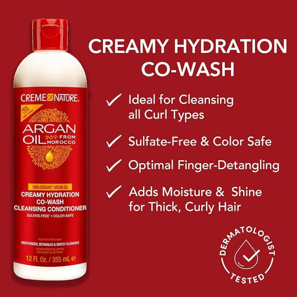 Creme Of Nature Argan Oil Co-Wash 354ml | Hydrating Cleansing Conditioner - Image 2