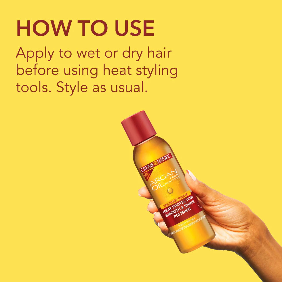 Creme Of Nature Argan Oil Heat Protector 118ml | Smooth Shine & Frizz Control - Image 3