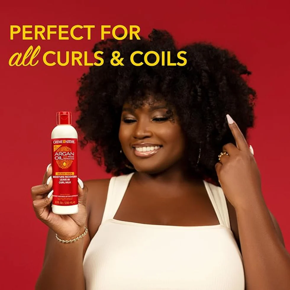 Creme Of Nature Argan Oil Curl Milk 236ml | Moisture Recovery & Curl Definition - Image 3