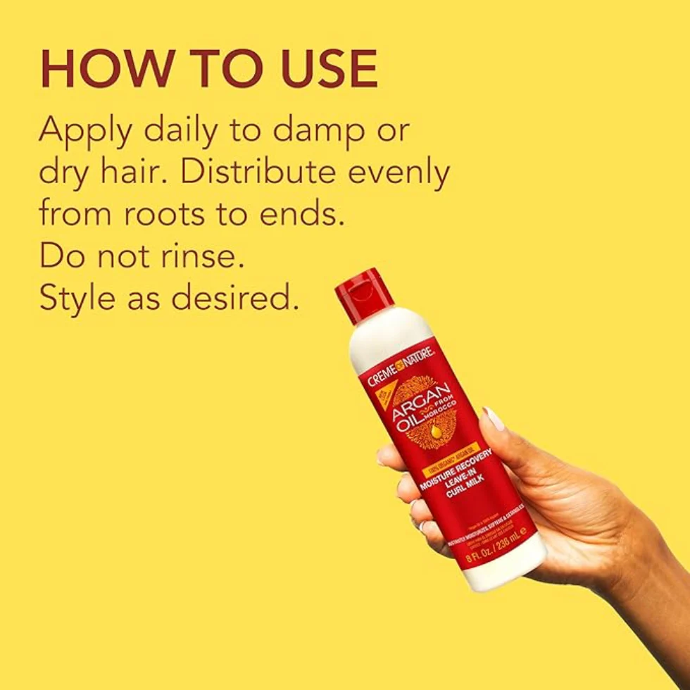 Creme Of Nature Argan Oil Curl Milk 236ml | Moisture Recovery & Curl Definition - Image 5