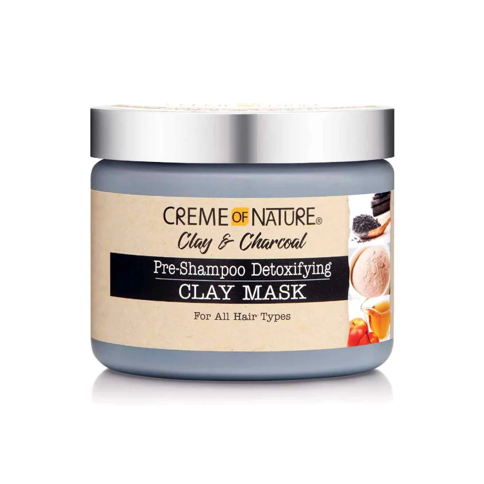 Creme of Nature Clay & Charcoal Pre-Shampoo Mask 11.5oz | Detox Cleanse