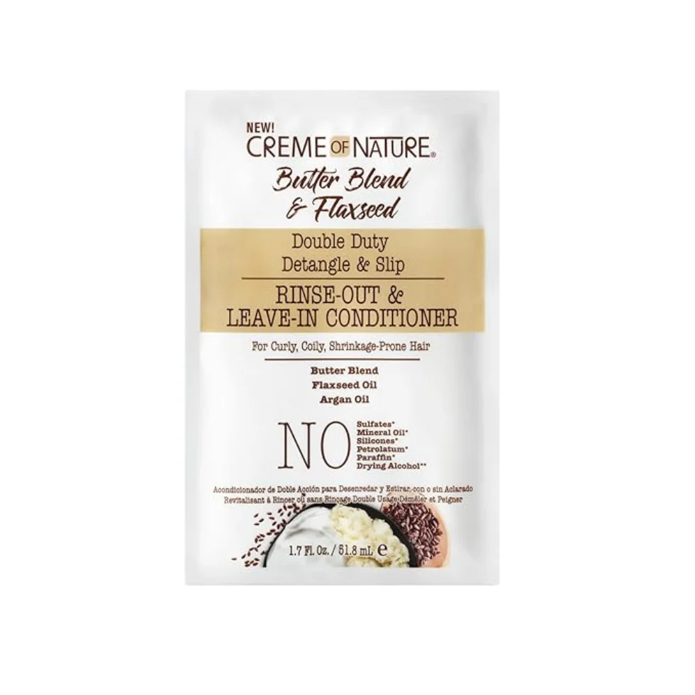 Creme Of Nature Double Duty Conditioner 1.75oz | Detangle Slip Leave-In/Rinse