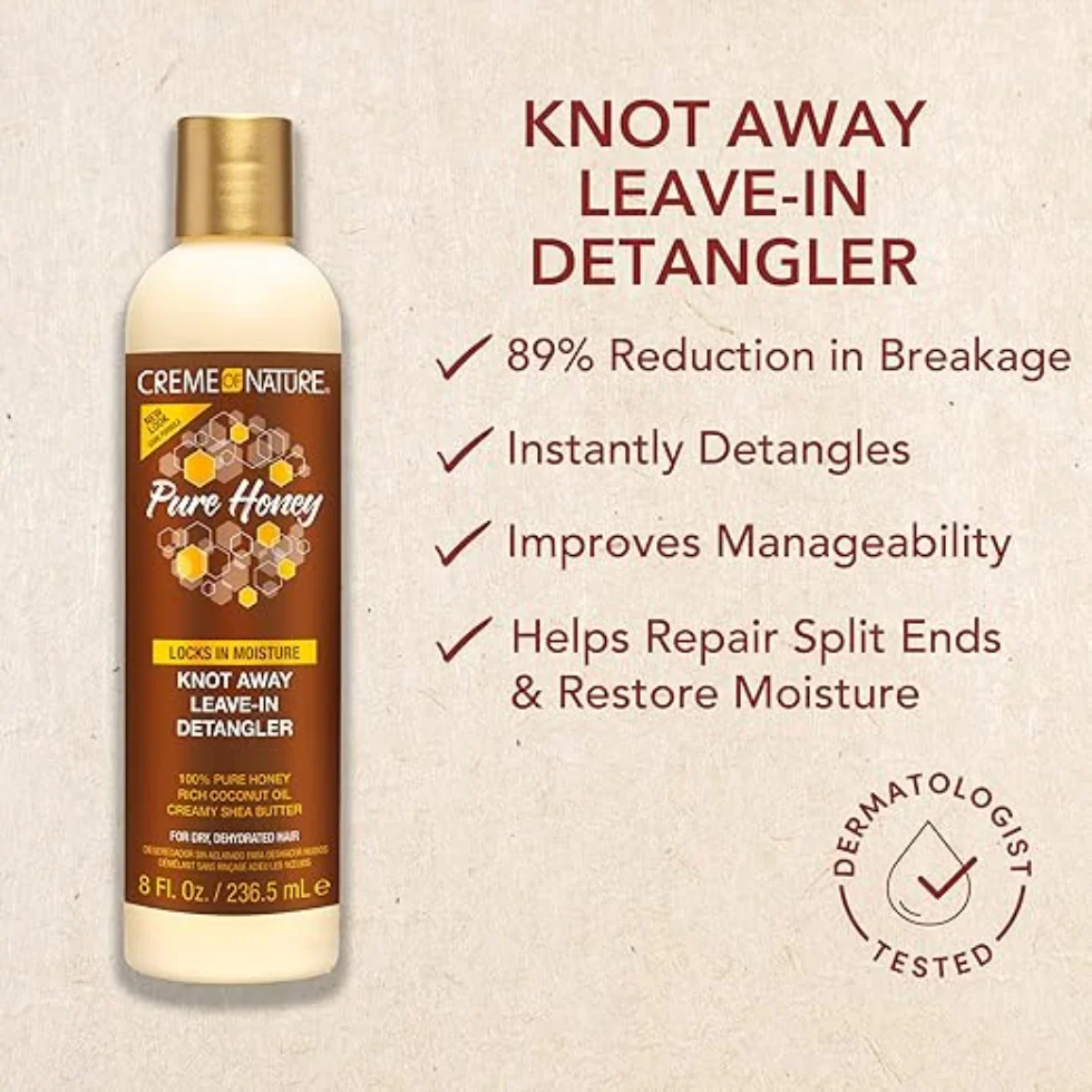 Creme Of Nature Pure Honey Knot Away Leave-In Detangler 236ml | Smooth & Detangle - Image 5