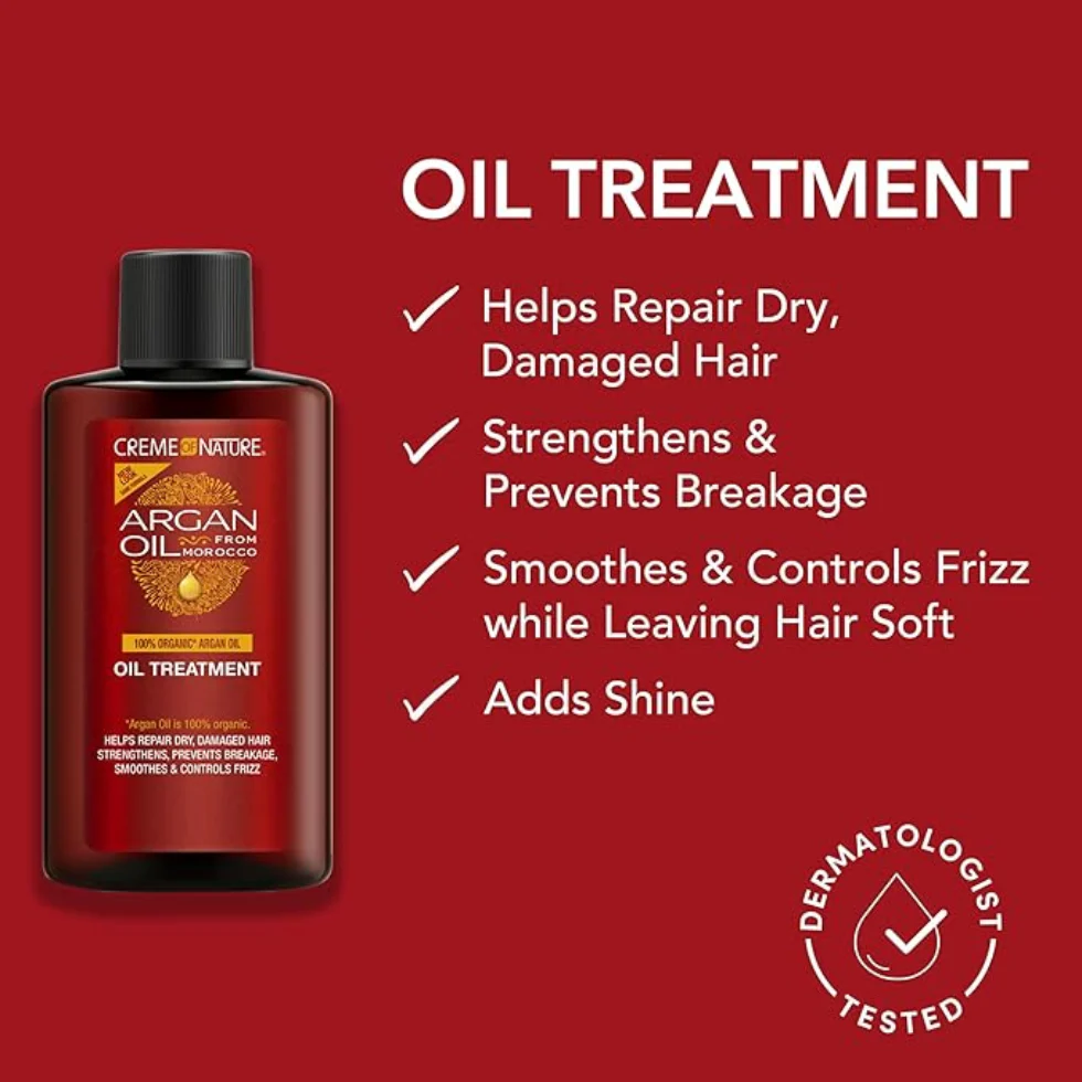 Creme Of Nature Argan Oil Treatment 3oz | Shine, Repair & Frizz Control - Image 3