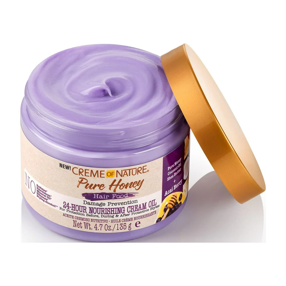 Creme Of Nature Pure Honey Cream Oil 135g | 24-Hour Damage Prevention Nourish - Image 2