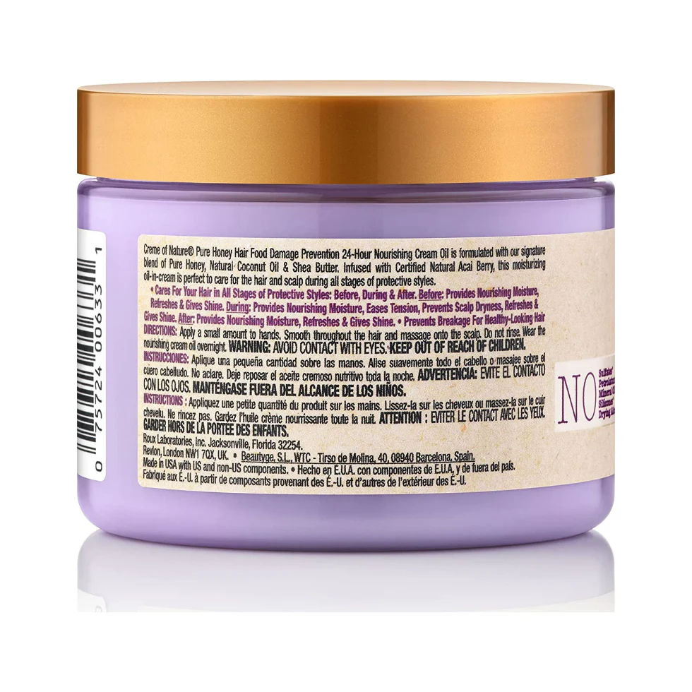 Creme Of Nature Pure Honey Cream Oil 135g | 24-Hour Damage Prevention Nourish - Image 4