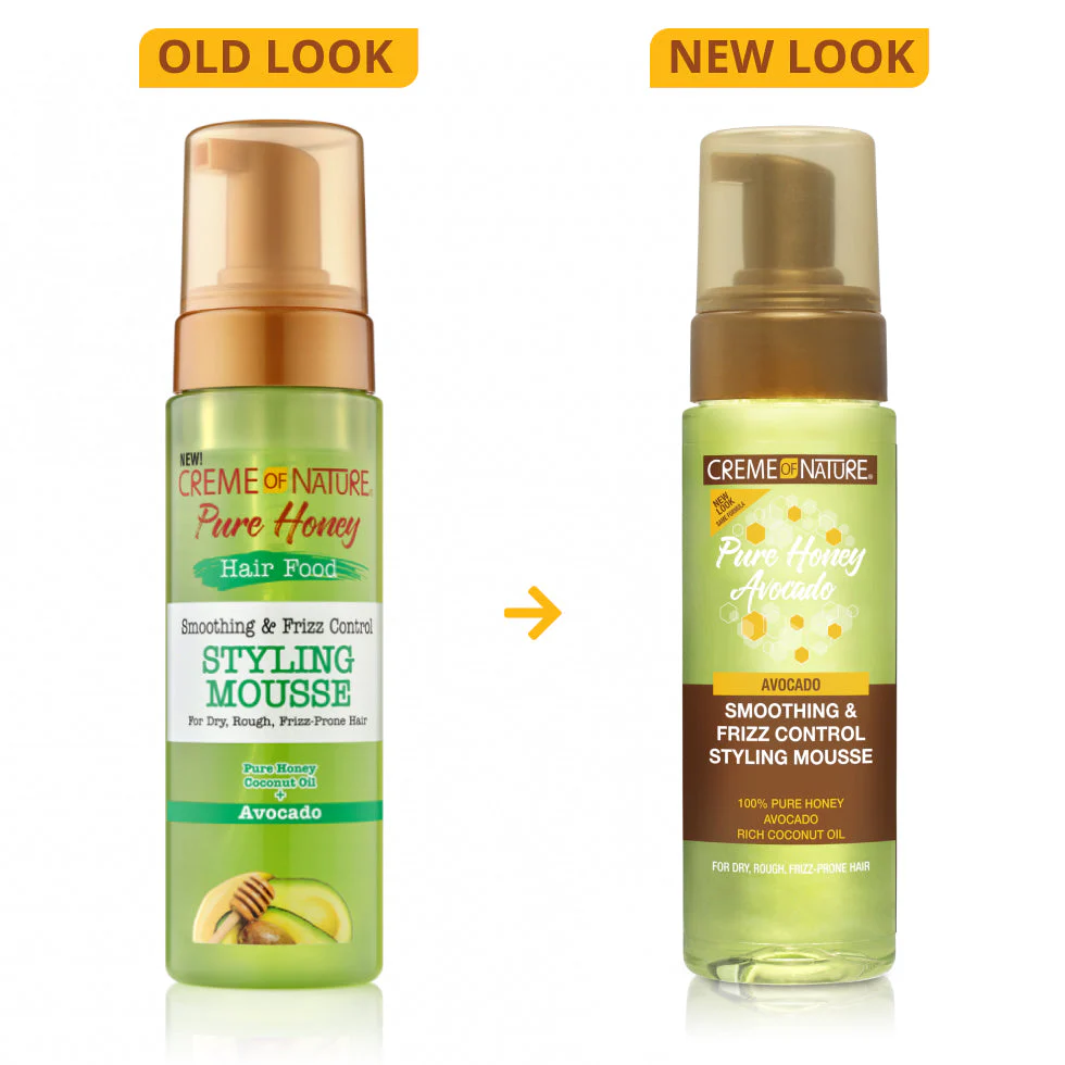 Creme Of Nature Pure Honey Styling Mousse 207ml | Frizz Control & Smooth Curls - Image 2