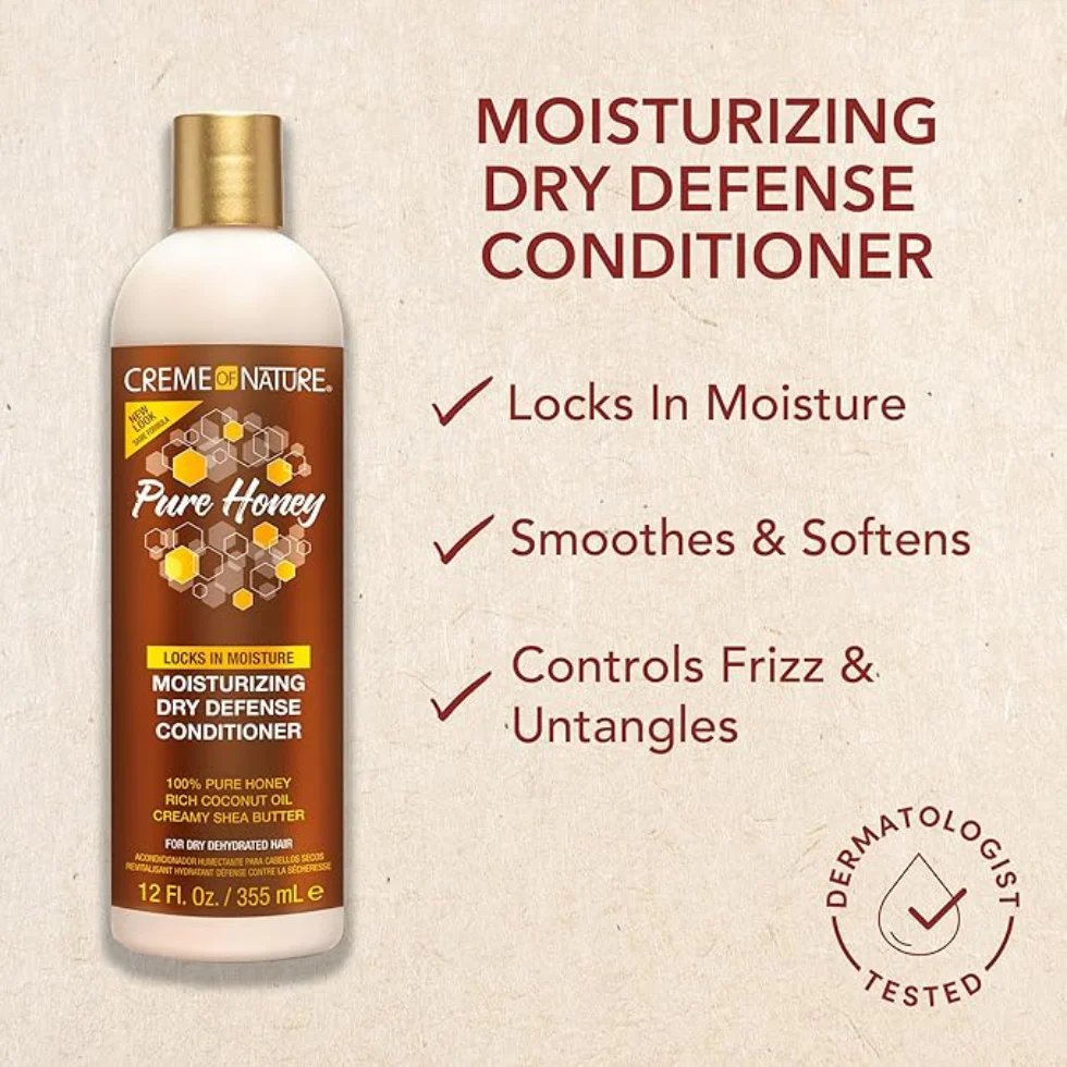 Creme Of Nature Pure Honey Conditioner 12oz | Moisturizing Dry Defense Detangle - Image 3
