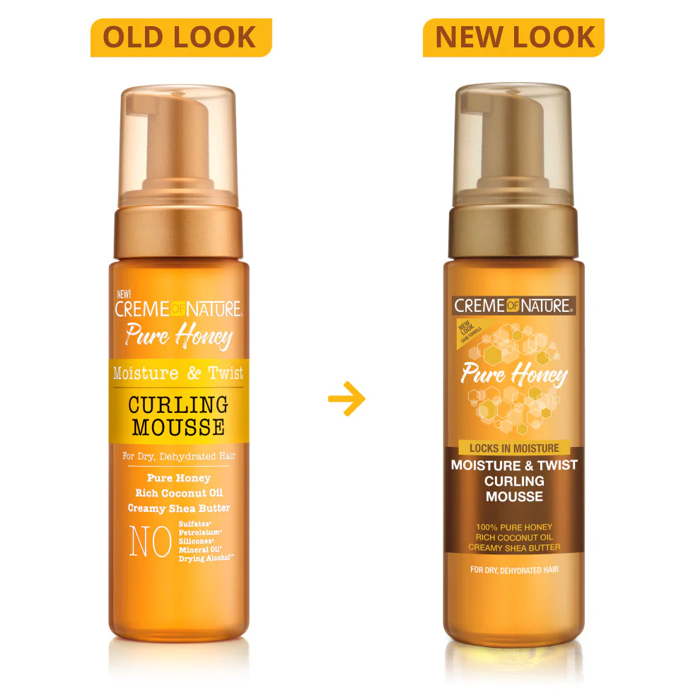 Creme Of Nature Pure Honey Curling Mousse 7oz | Define & Hydrate Curls - Image 2