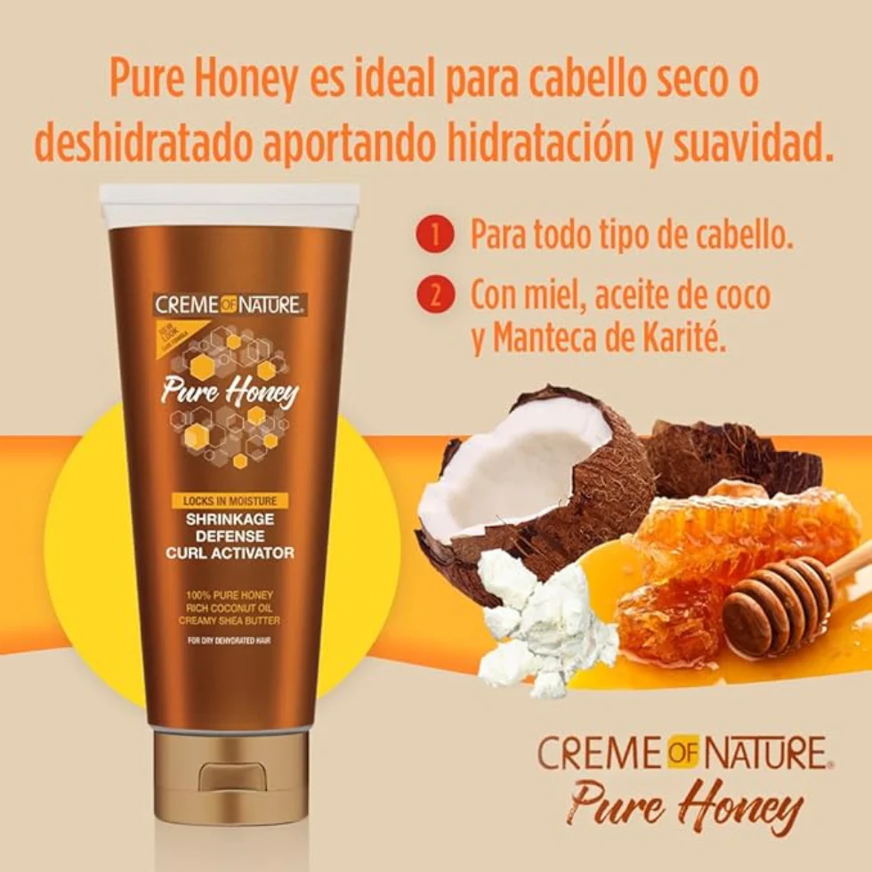 Creme Of Nature Pure Honey Curl Activator 310ml | Shrinkage Defense & Definition - Image 4