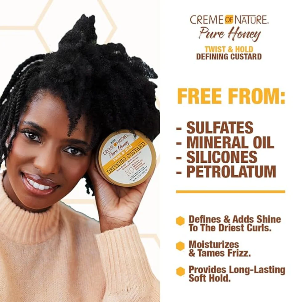 Creme of Nature Twist & Hold Custard 11.5oz | Define Soft Curly Styles - Image 3
