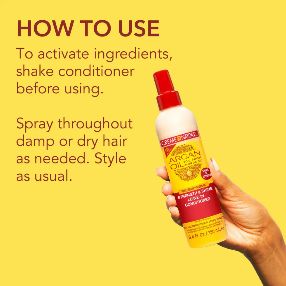 Creme Of Nature Argan Oil Strength & Shine Leave-In 250ml | Repair & Shine - Image 3