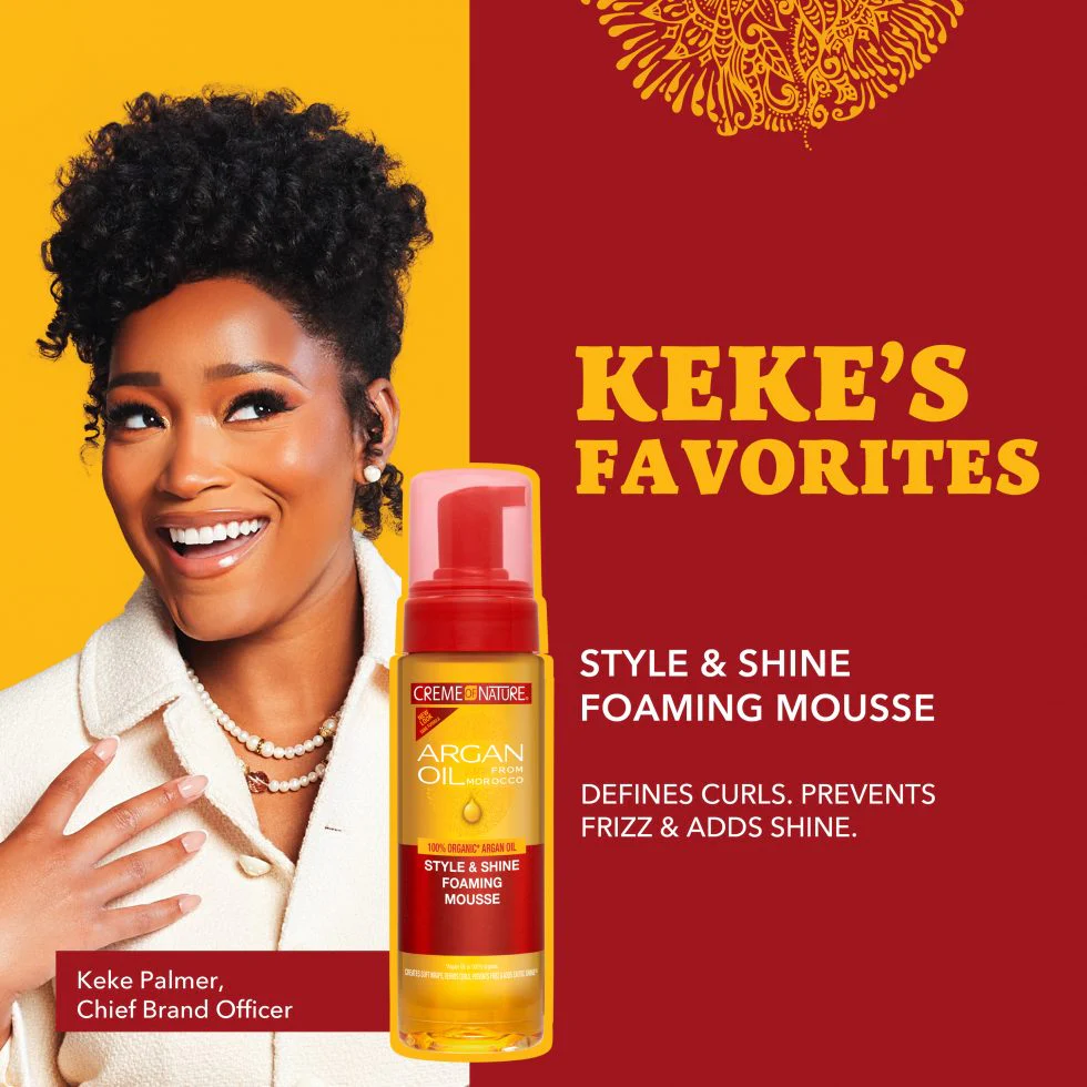 Creme Of Nature Argan Oil Mousse 207ml | Style Shine Define & Hydrate Curls - Image 8