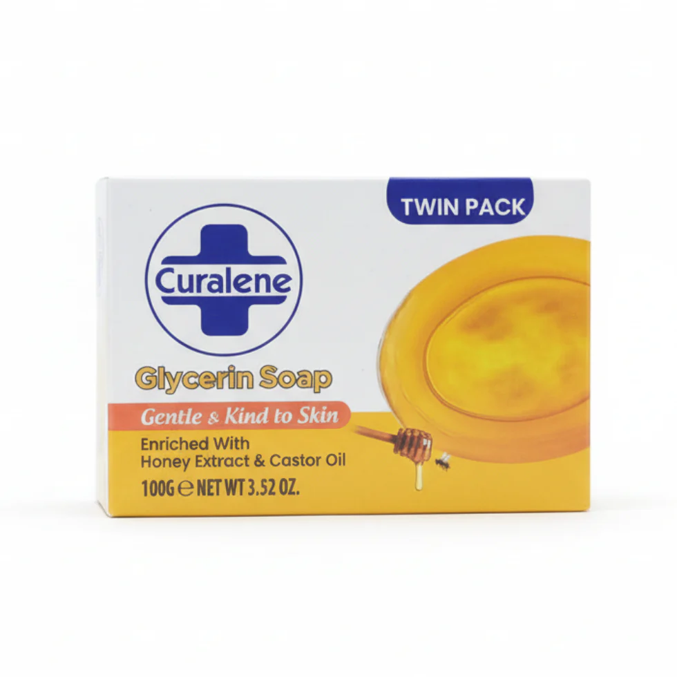 Curalene Glycerin Soap 2x100g | Honey & Castor Oil Moisturizing Bar