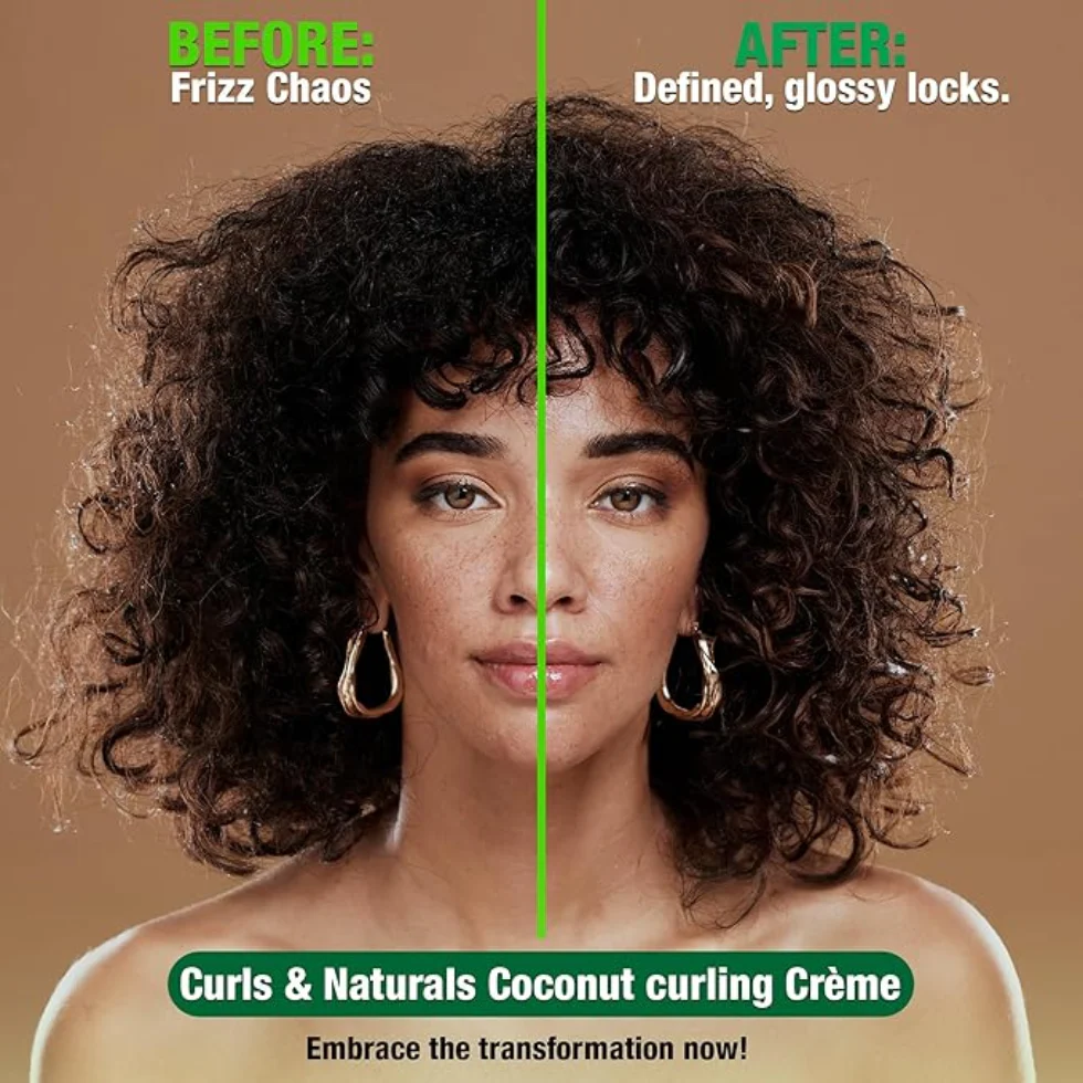 Curls & Naturals Coconut Curling Creme 16oz | Define, Hydrate & Shine - Image 3