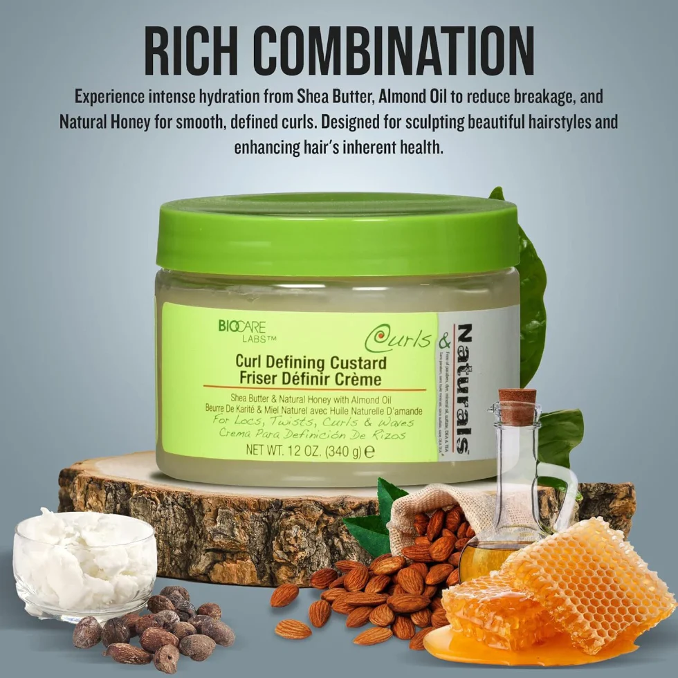 BioCare Curl Defining Custard 340g | Honey & Shea Oil Perfect Curl Styling - Image 2