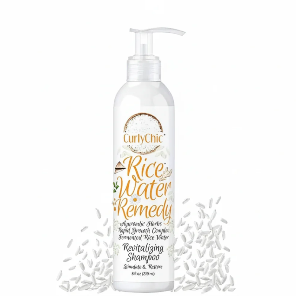 Curly Chic Rice Water Shampoo 239ml | Strengthen & Nourish Curly Hair Care