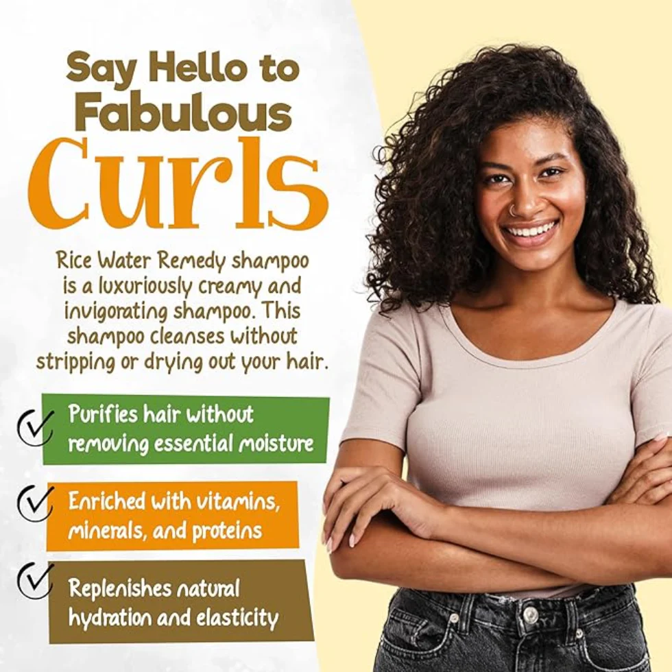 Curly Chic Rice Water Shampoo 239ml | Strengthen & Nourish Curly Hair Care - Image 5