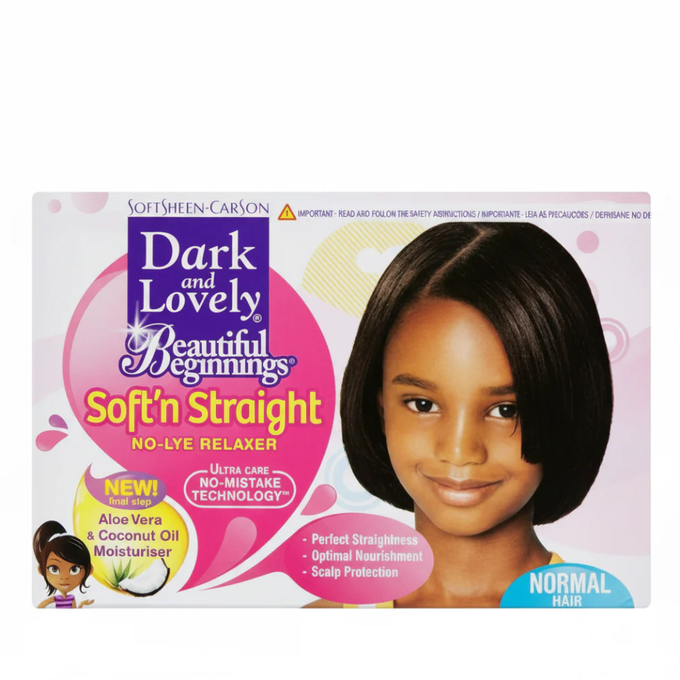 Dark And Lovely Beautiful Beginnings Soft'N Straight  No Lye Relaxer | Fine & Normal Hair Kit - Image 2