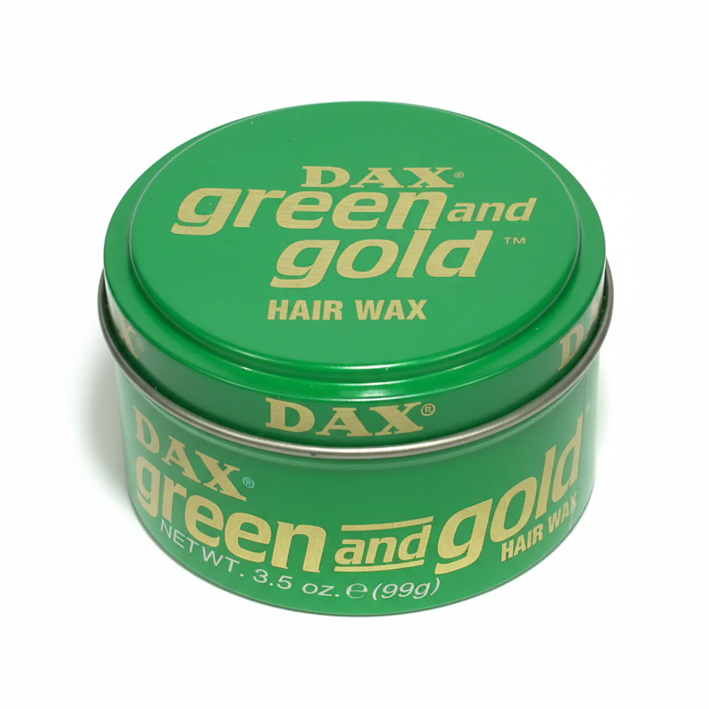 DAX Green & Gold Hair Wax 3.5oz | Strong Hold Styling Wax with Shine