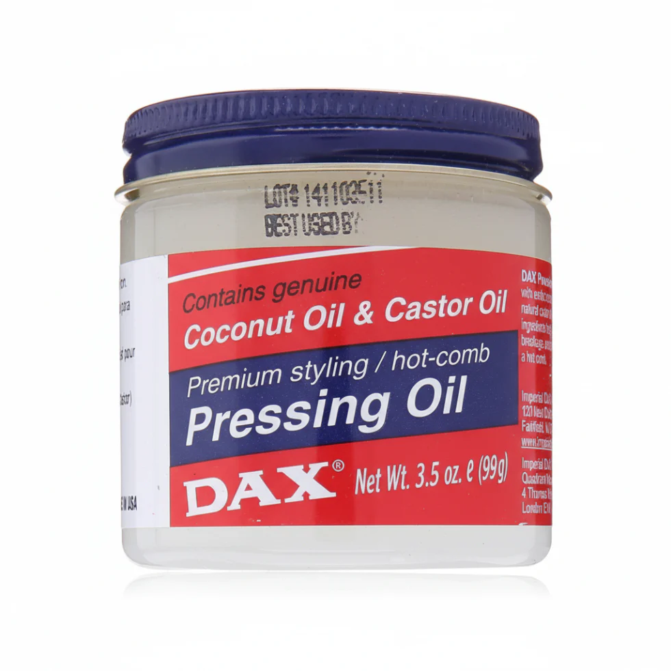 DAX Pressing Oil 3.5oz | Heat Protection Hair Styling with Coconut & Castor Oil