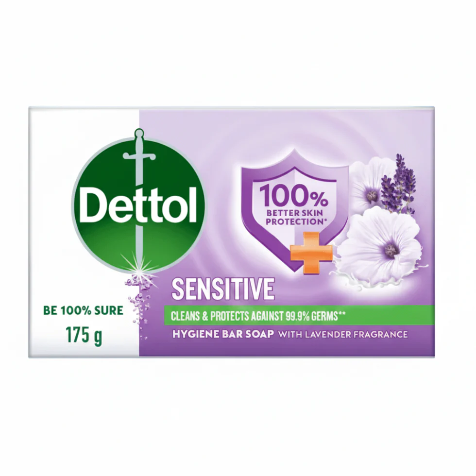 Dettol Sensitive Soap 175g | Gentle Antibacterial Care for Sensitive Skin