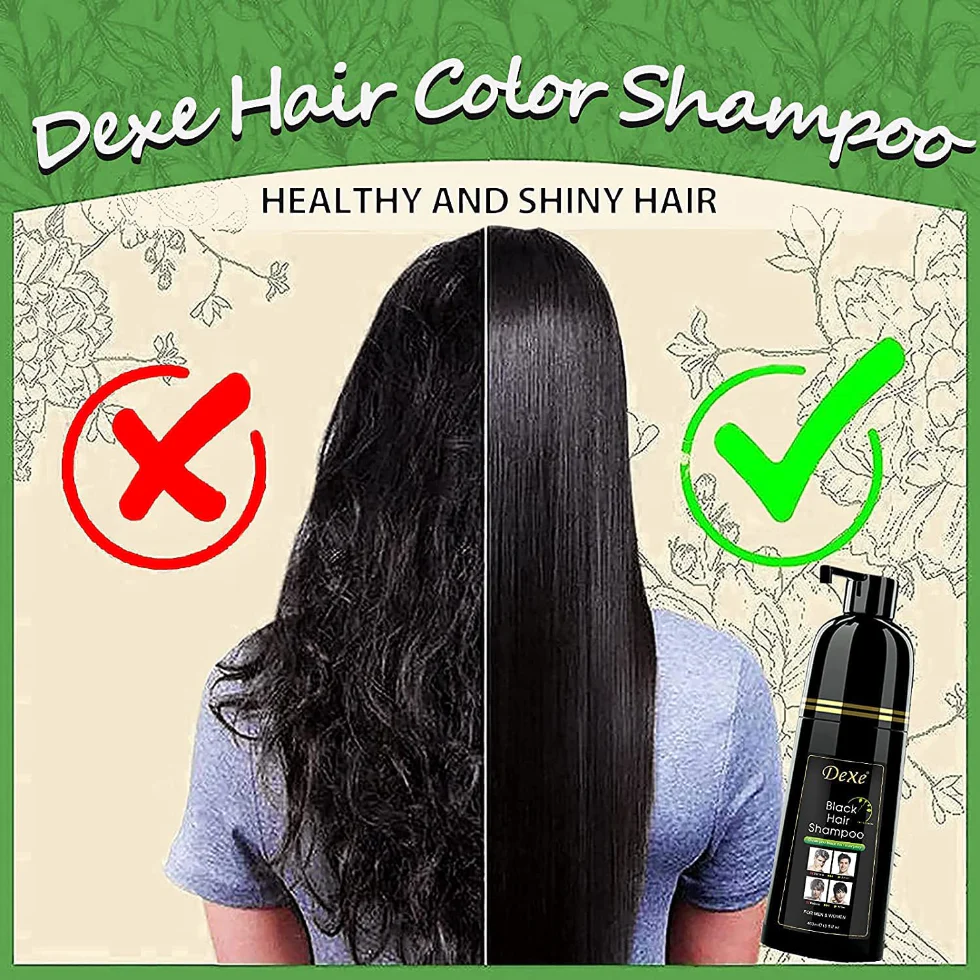 Dexe Black Hair Shampoo 400ml | Instant Gray Coverage & Natural Black Color - Image 2