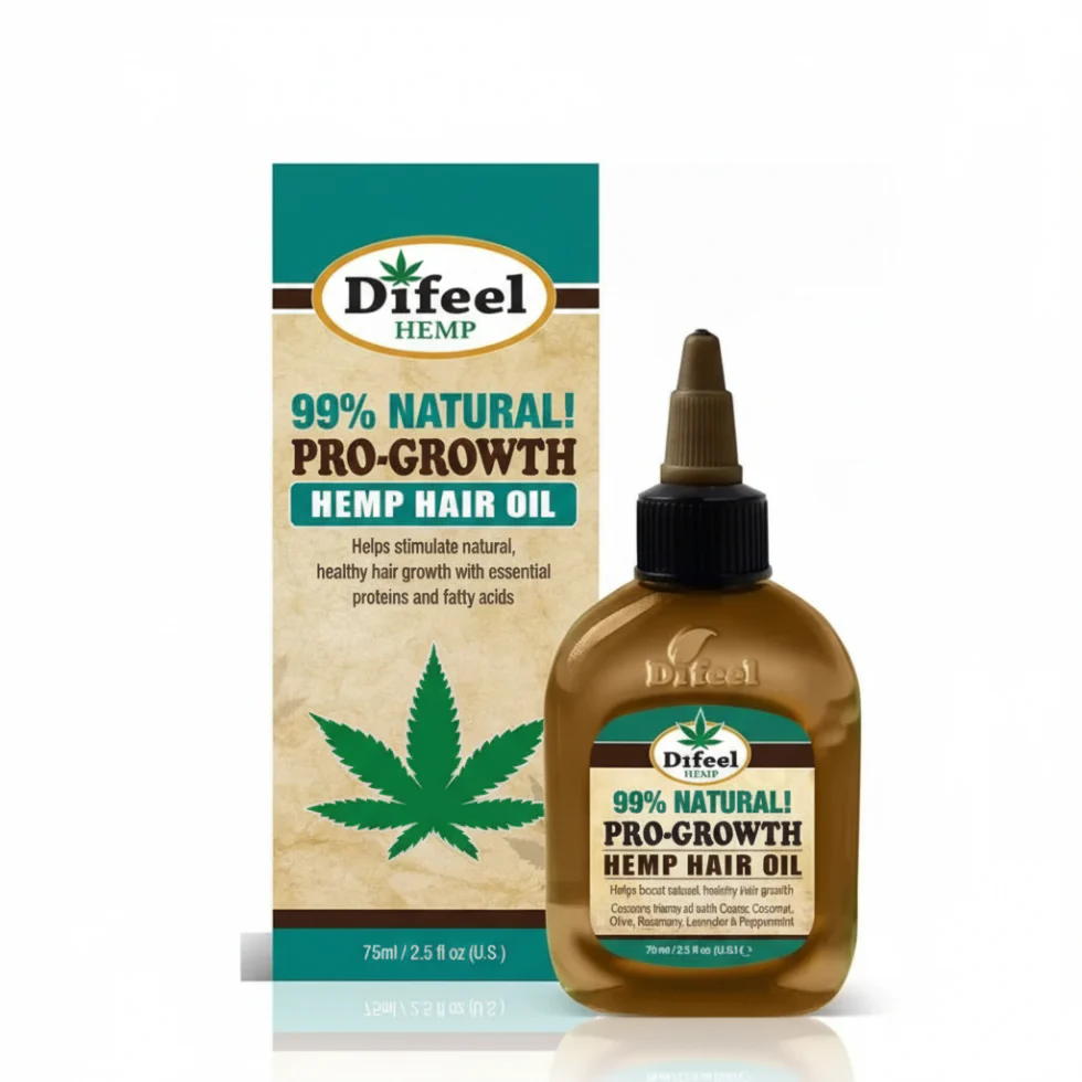Difeel 99% Natural Hemp Hair Oil 2.5oz | Pro-Growth & Moisture Care