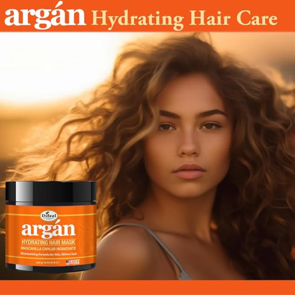 Difeel Argan Hydrating Hair Mask 12oz | Deep Repair & Moisture Treatment - Image 3