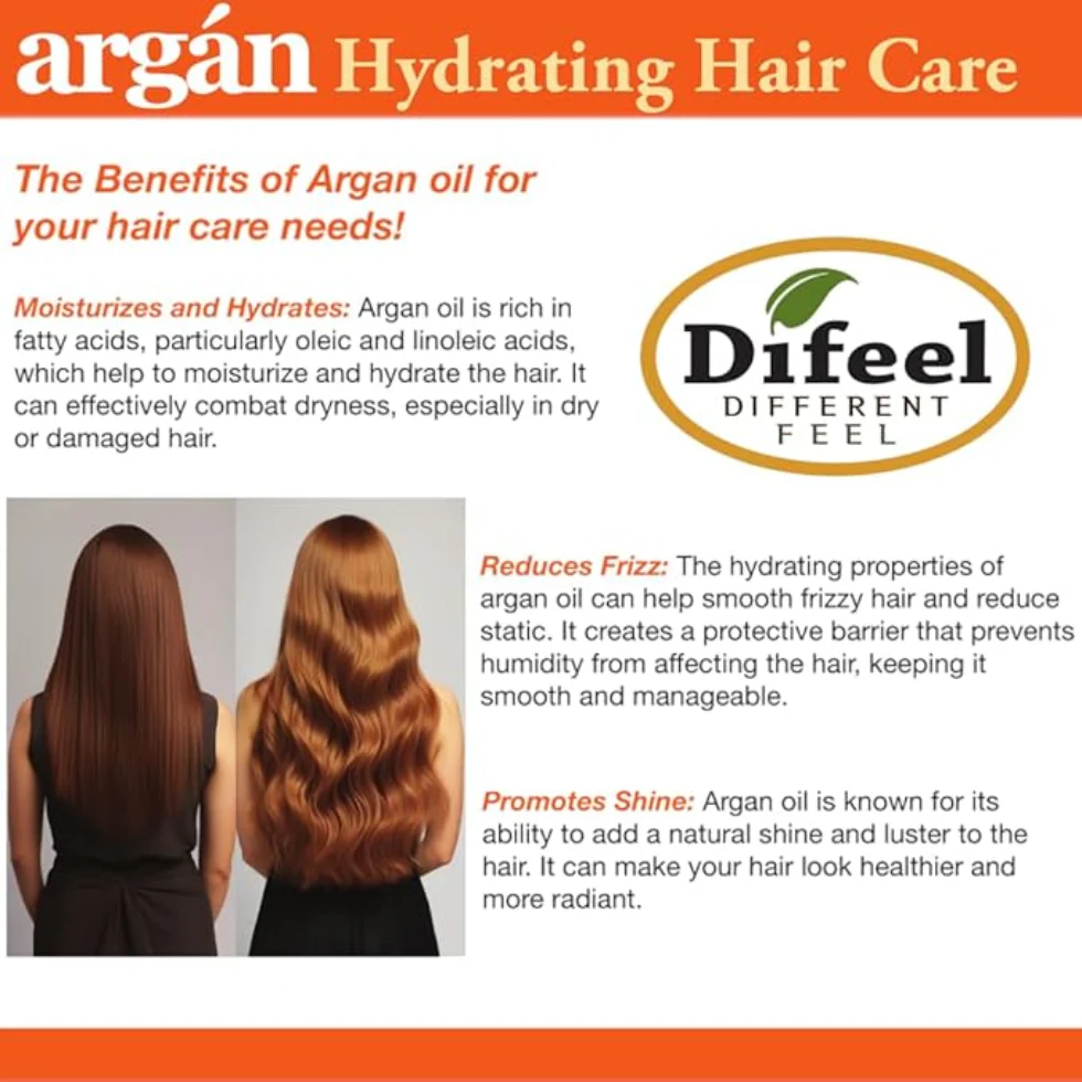 Difeel Argan Hydrating Hair Mask 12oz | Deep Repair & Moisture Treatment - Image 4