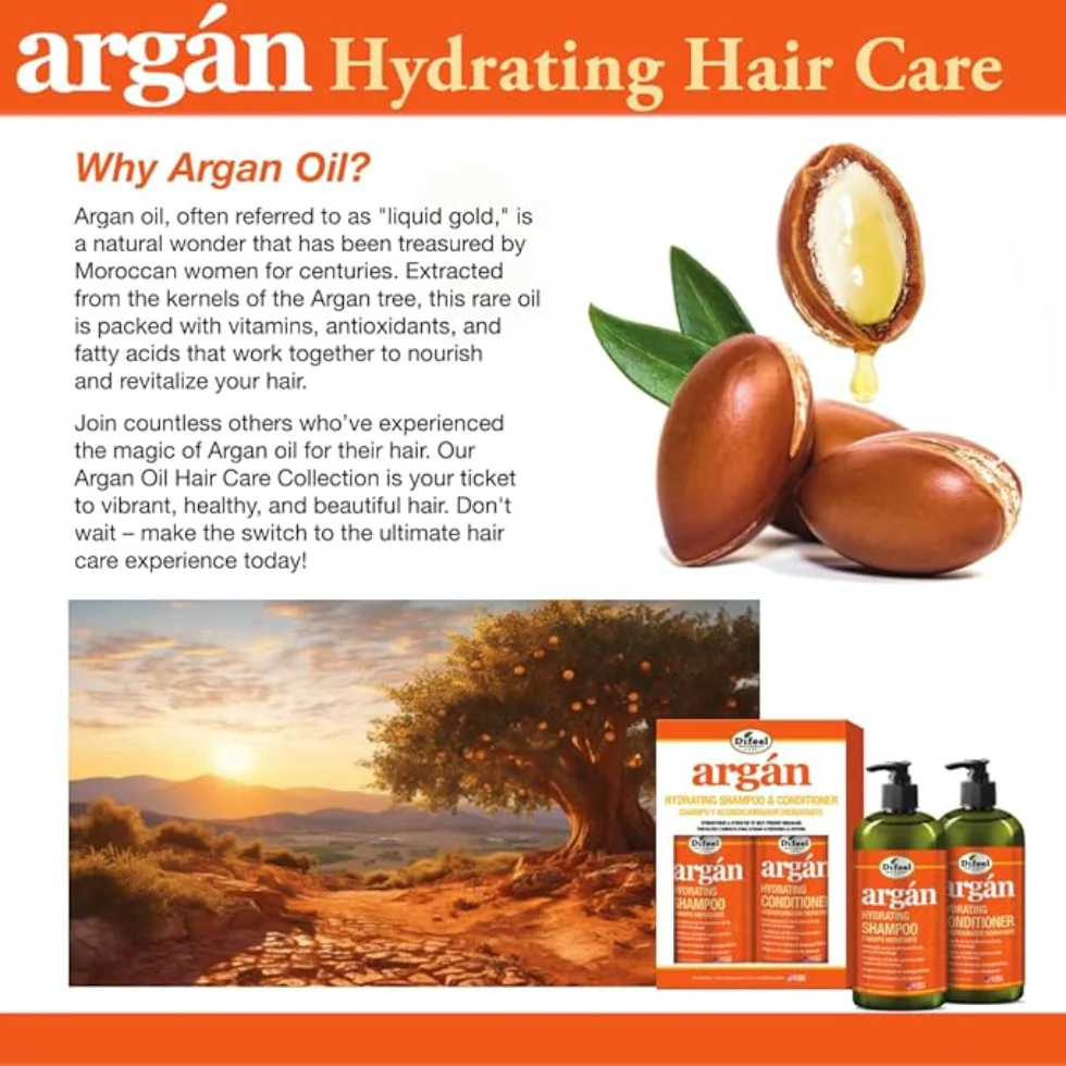 Difeel Argan Oil Leave-In Conditioner Spray 6oz | Frizz Control & Smooth Hair - Image 4