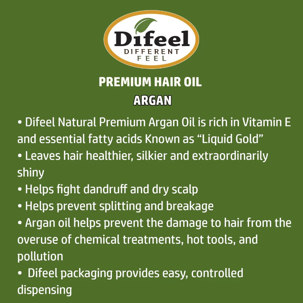 Difeel Argan Premium Hair Oil 75ml | Moisturize, Strengthen & Add Shine - Image 2
