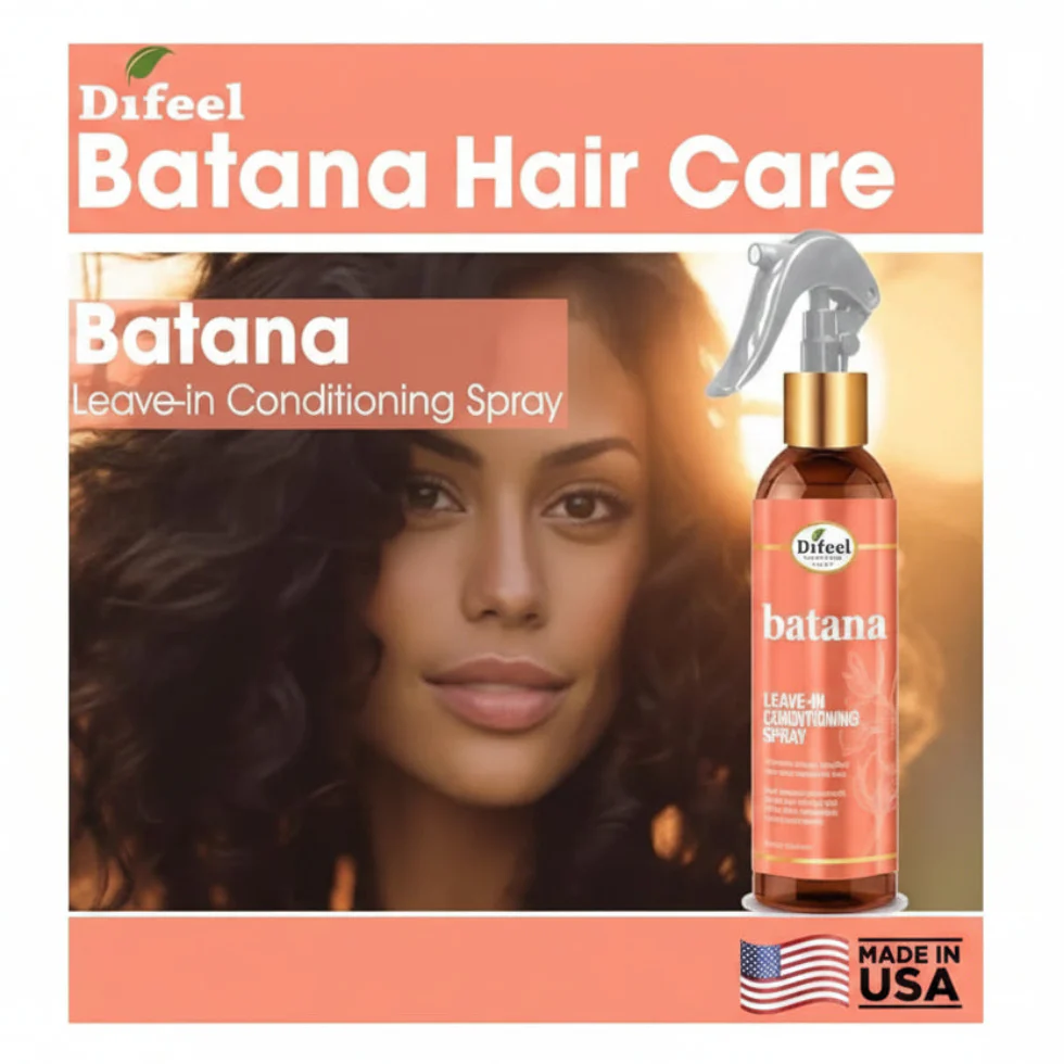 Difeel Batana Leave In Conditioning Spray 8oz | Frizz Control & Smooth Hair - Image 3