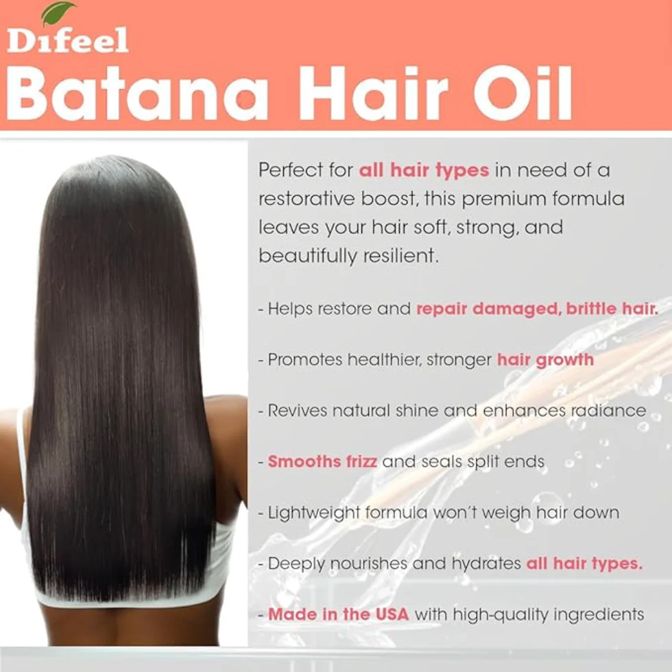 Difeel Batana Premium Hair Oil 2.5oz | Travel Size Growth & Strength Oil - Image 2