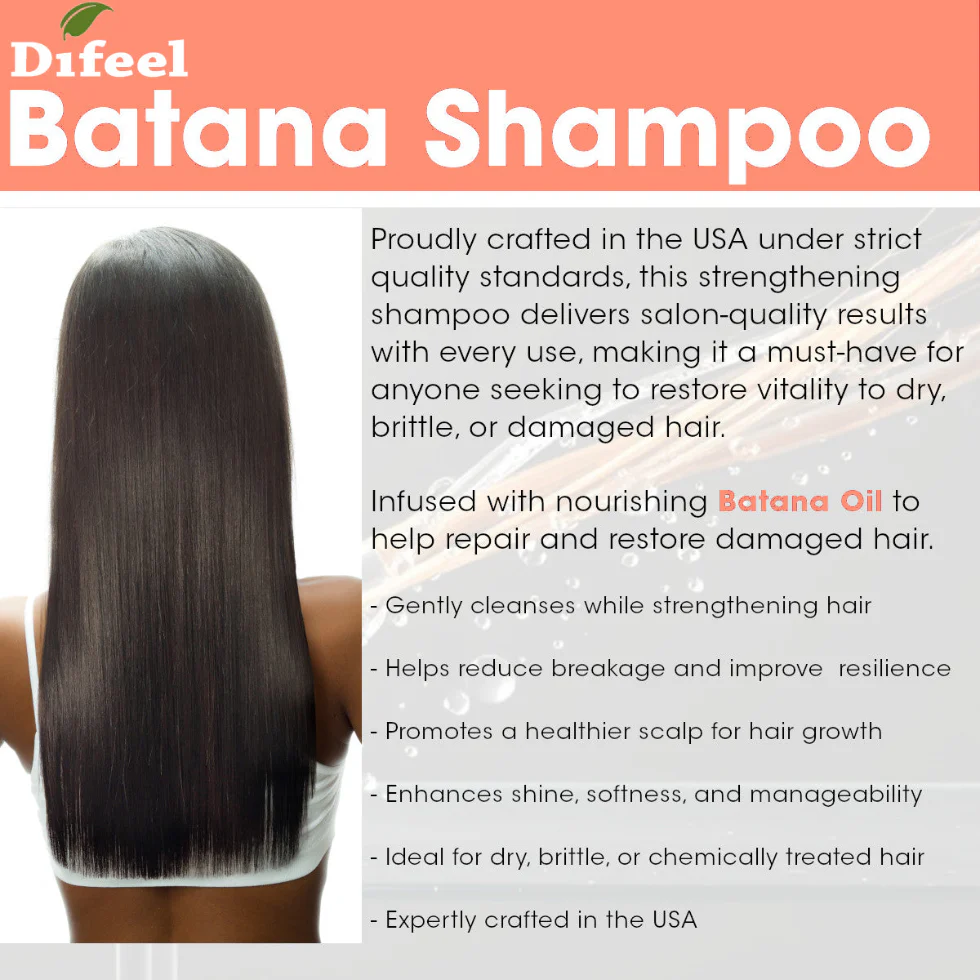 Difeel Batana Sulfate Free Shampoo 33.8oz | Strength & Hair Growth Care - Image 2