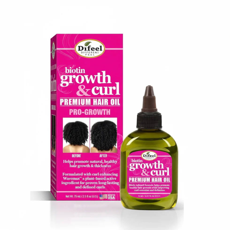 Difeel Biotin Growth & Curl Hair Oil 2.5oz | Growth & Thickness Boost