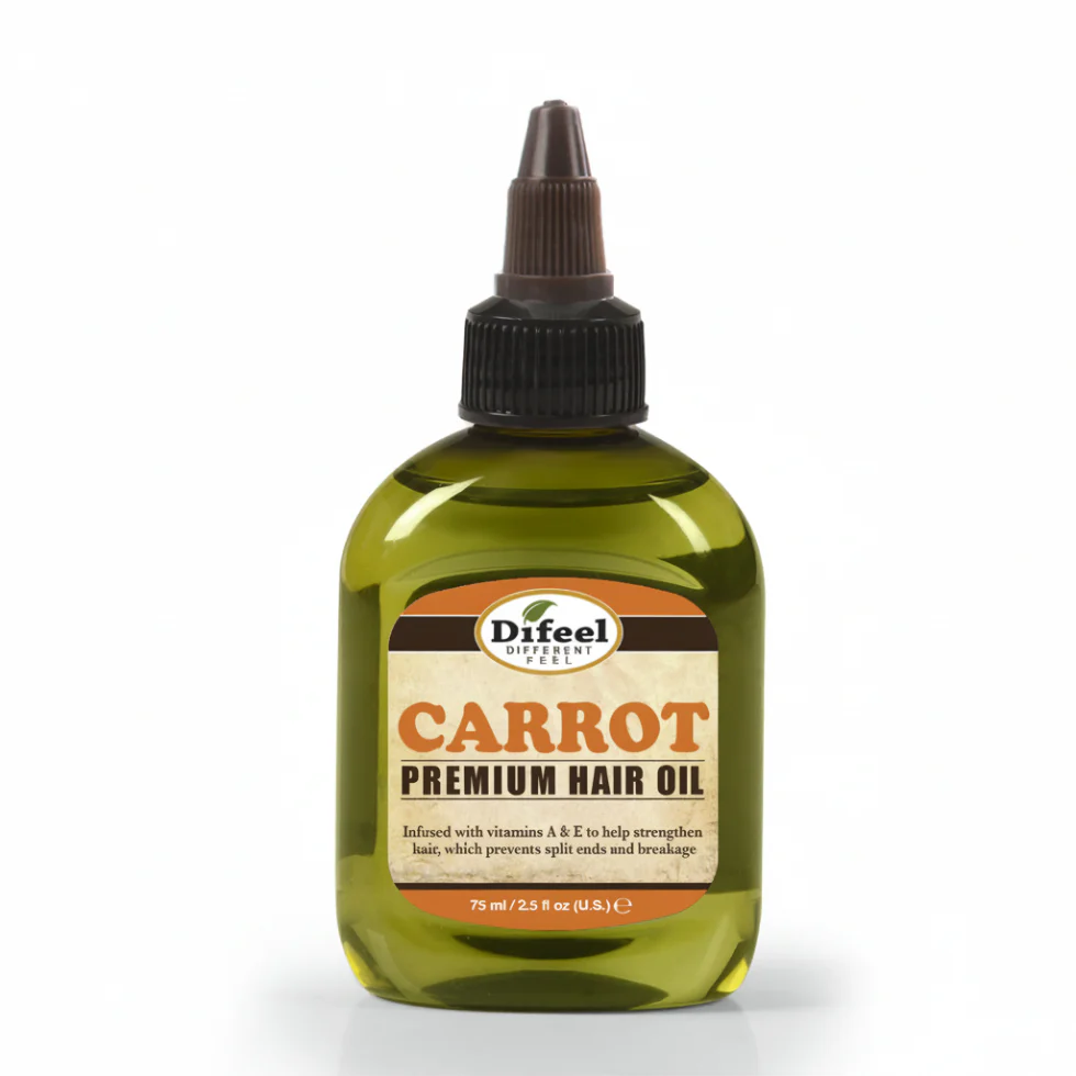 Difeel Carrot Oil Premium Hair Oil 2.5oz | Vitamins A & E Strength & Shine Care