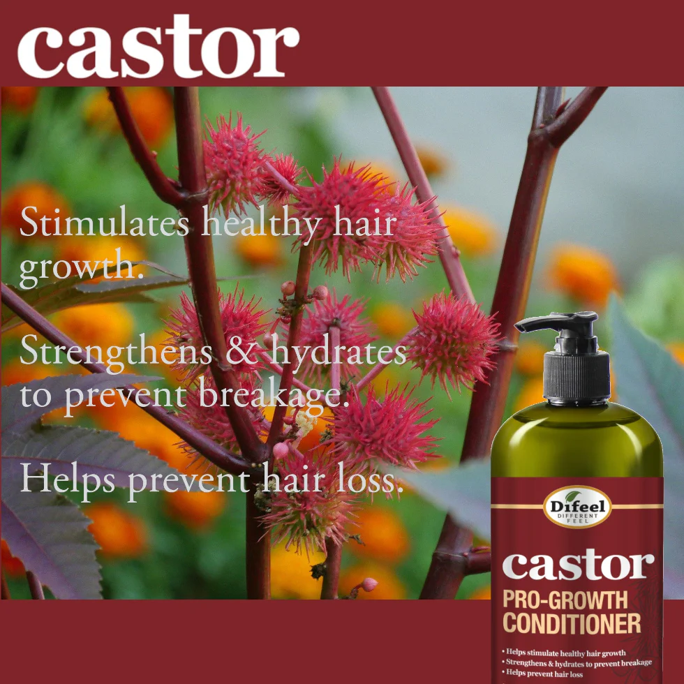 Difeel Castor Pro-Growth Conditioner 12oz | Thicken & Hair Growth Support - Image 3