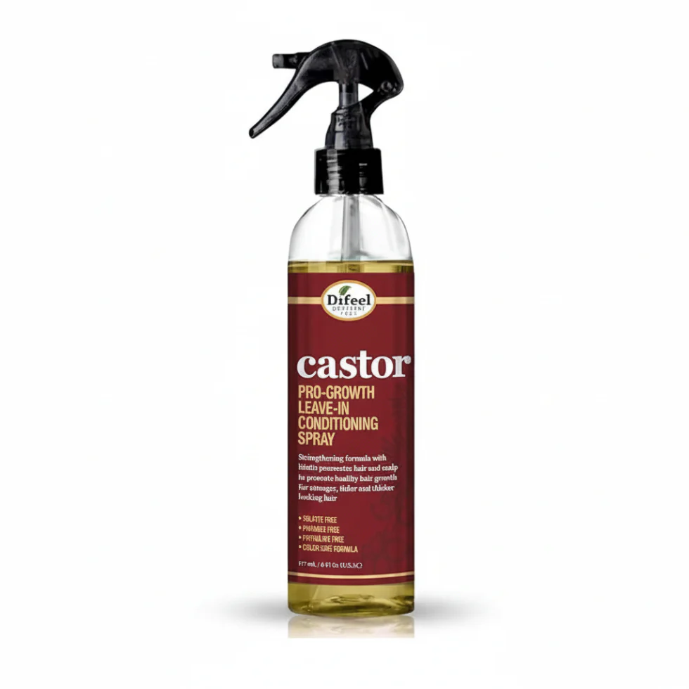 Difeel Castor Pro-Growth Leave-In Spray 6oz | Strengthen & Thicken Hair