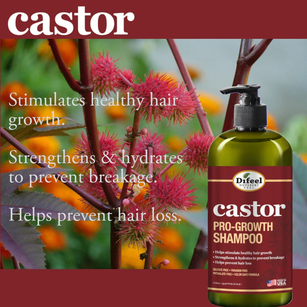 Difeel Castor Pro-Growth Shampoo 1000ml | Thickening & Strengthening Hair - Image 3