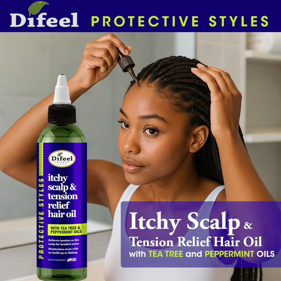 Difeel Itchy Scalp & Tension Relief Oil 237ml | Cooling Scalp Care Treatment - Image 3