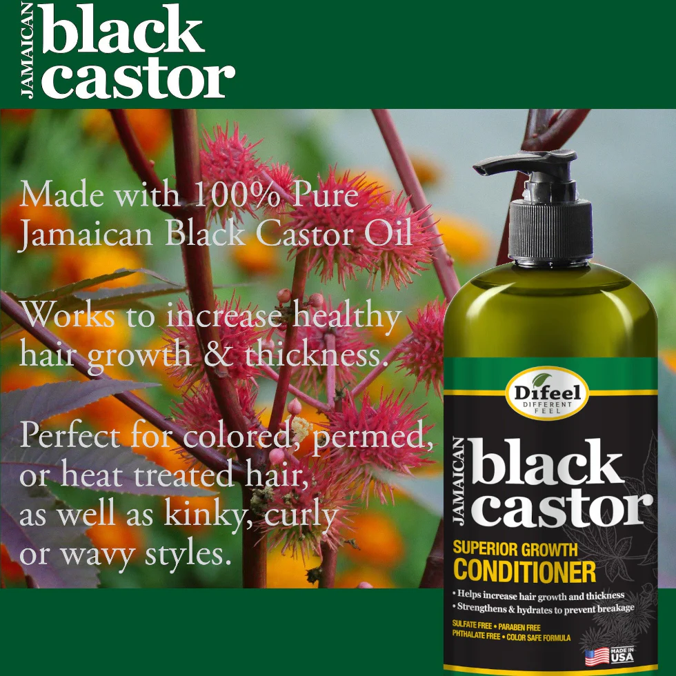 Difeel Jamaican Black Castor Conditioner 12oz | Strengthen & Hydrate Hair - Image 2