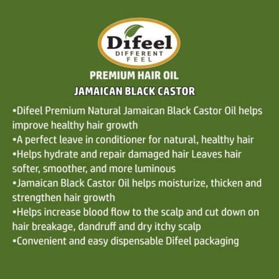 Difeel Jamaican Black Castor Hair Oil 7.1oz | Growth & Strength Oil - Image 3