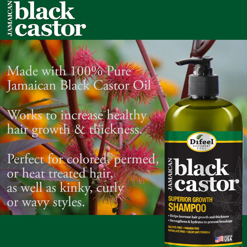 Difeel Jamaican Black Castor Shampoo 12oz | Growth & Thickness Support - Image 3