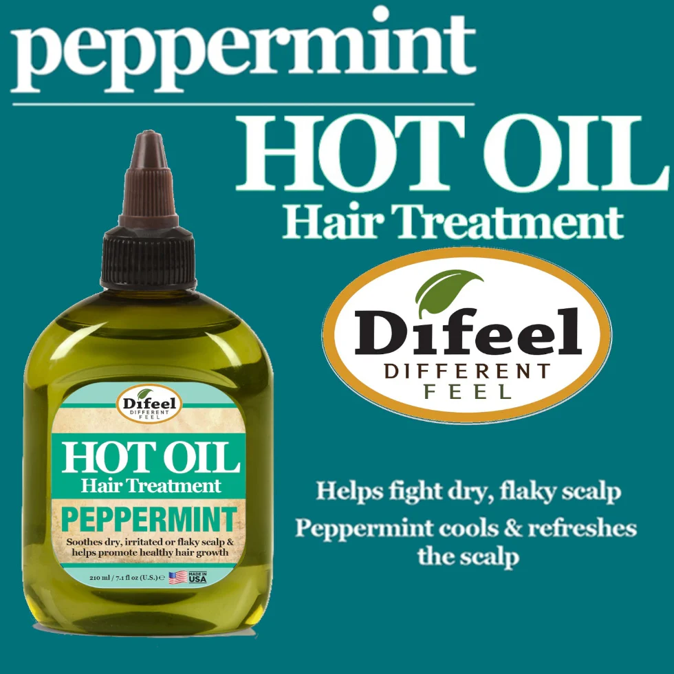 Difeel Peppermint Hot Oil Treatment 7.1oz | Cooling Scalp & Shine Therapy - Image 2