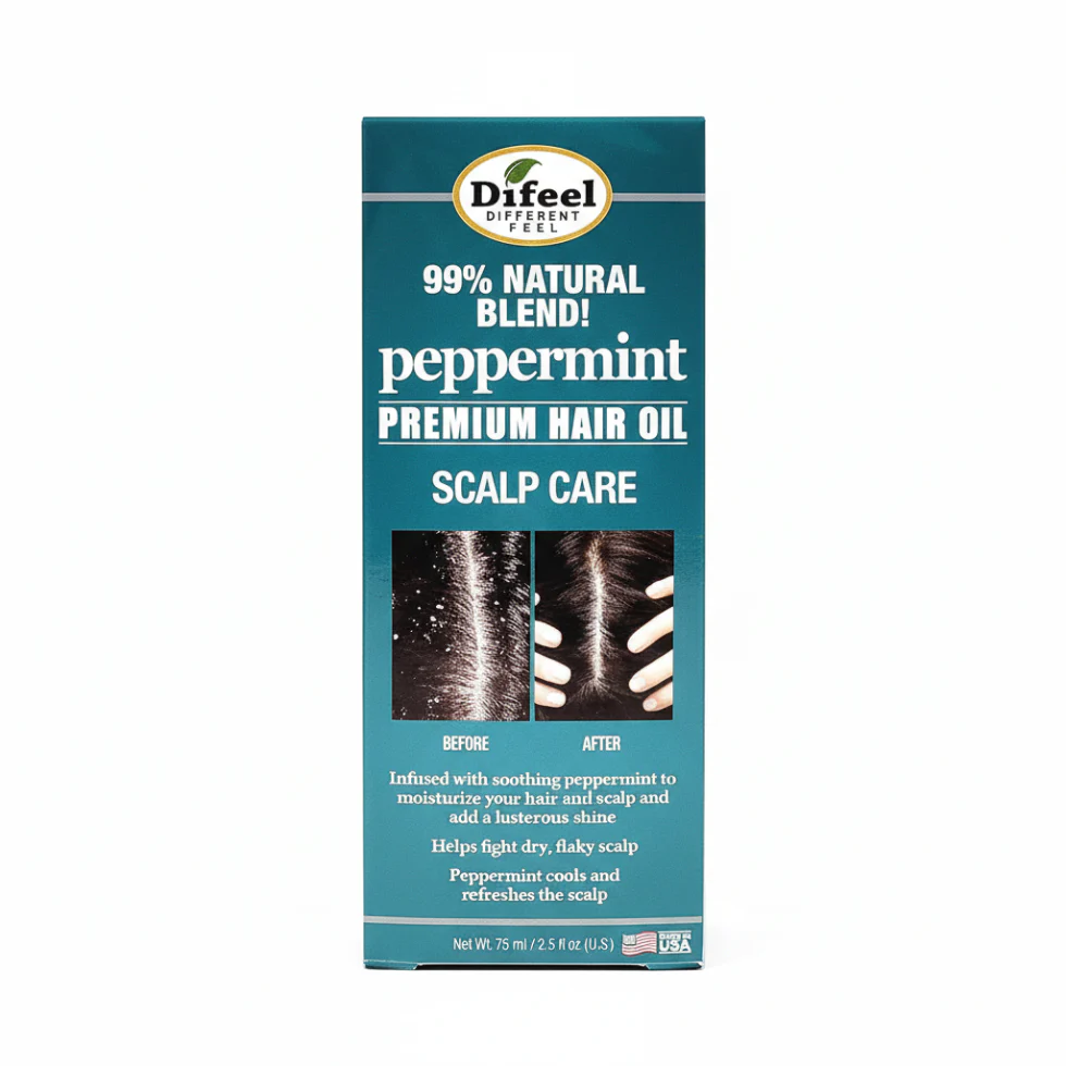 Difeel Peppermint Premium Hair Oil 2.5oz | Cooling Scalp Care & Shine Boost